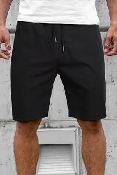 Men's Black Casual Solid Regular Fit Short