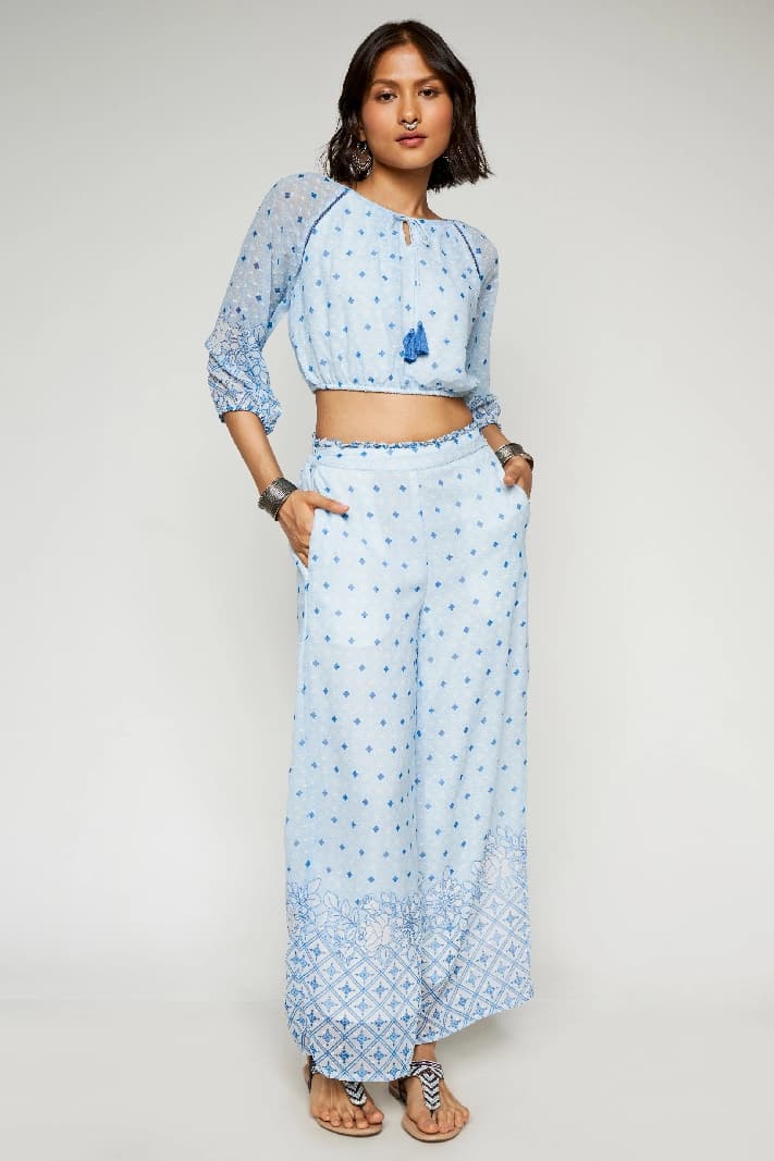 Women's Blue Casual Co-ords Set