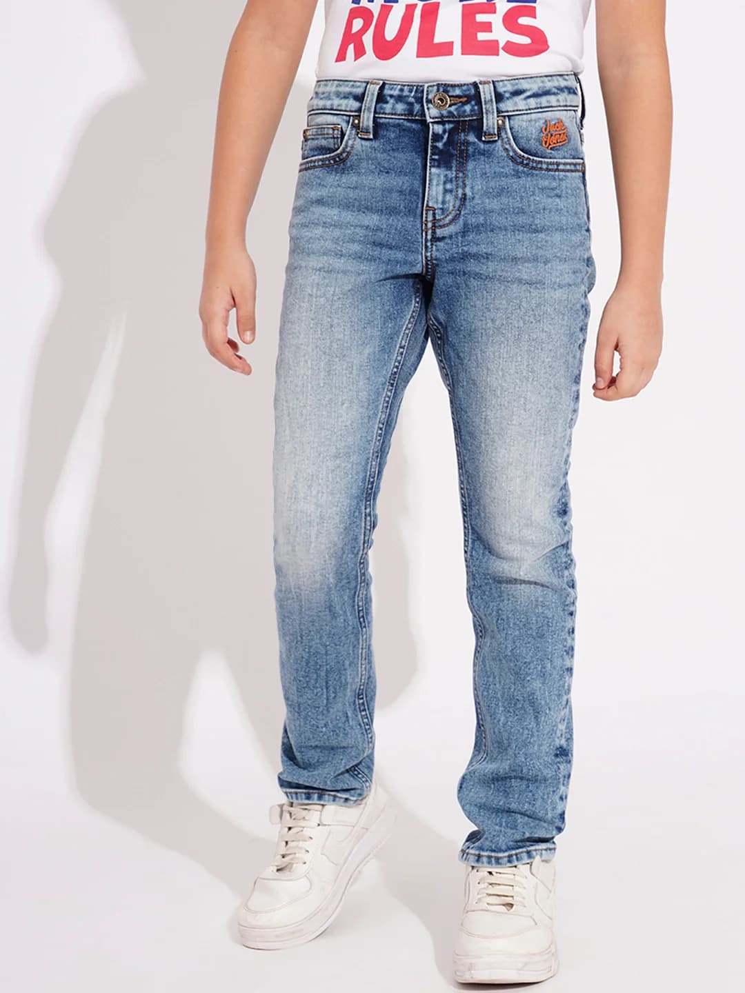 Boys Blue Casual Solid Jeans