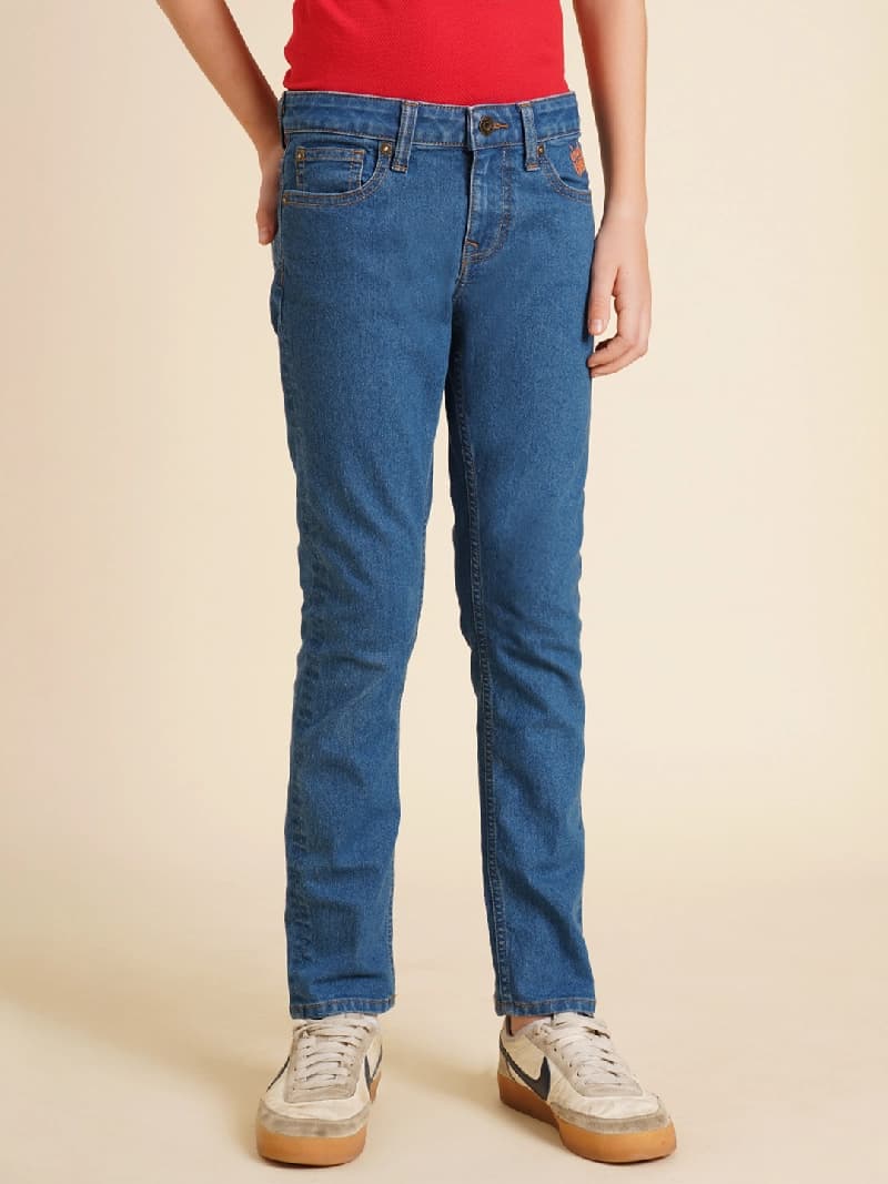 Boys Blue Casual Solid Jeans