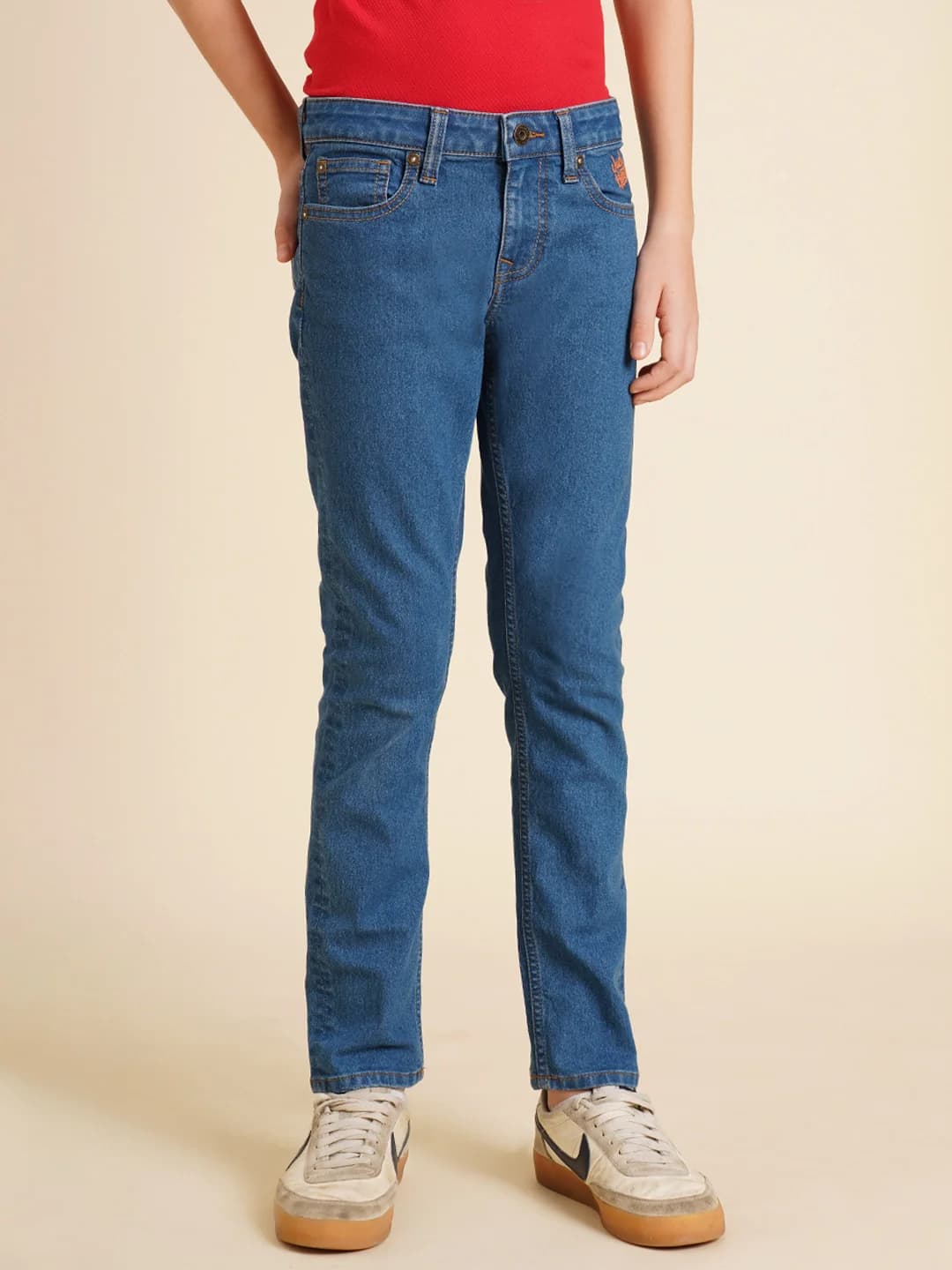 Boys Blue Casual Solid Jeans