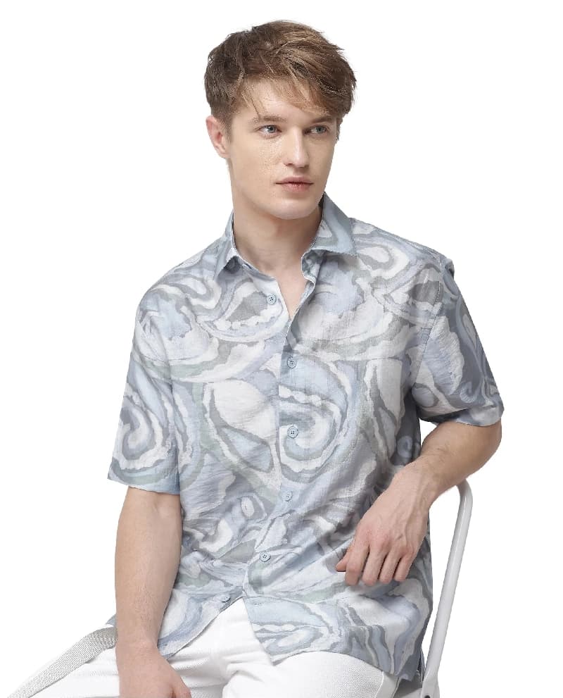 Men's Multicolor Casual Printed Regular Fit Shirt