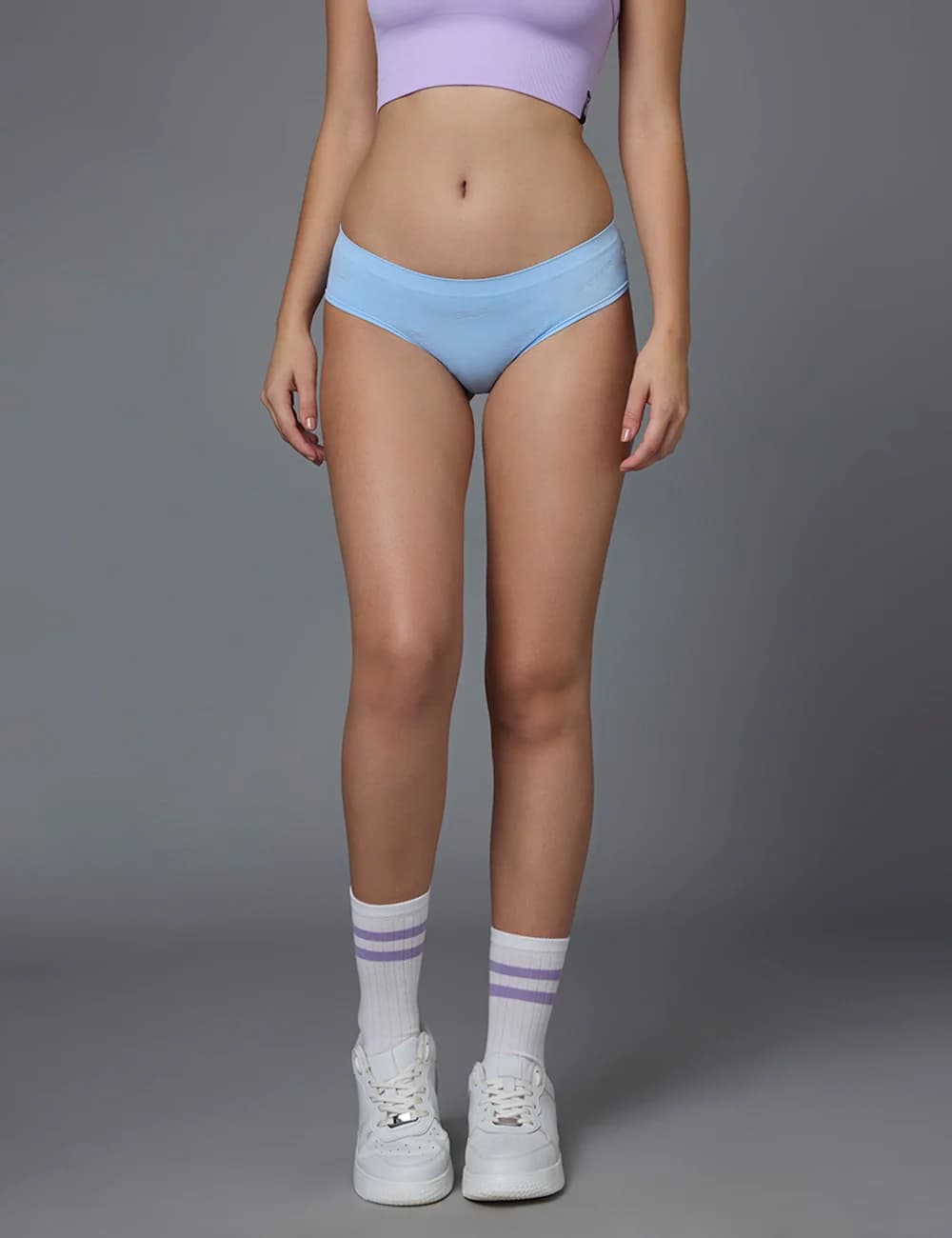 Women's Blue Sport Solid Hipsters