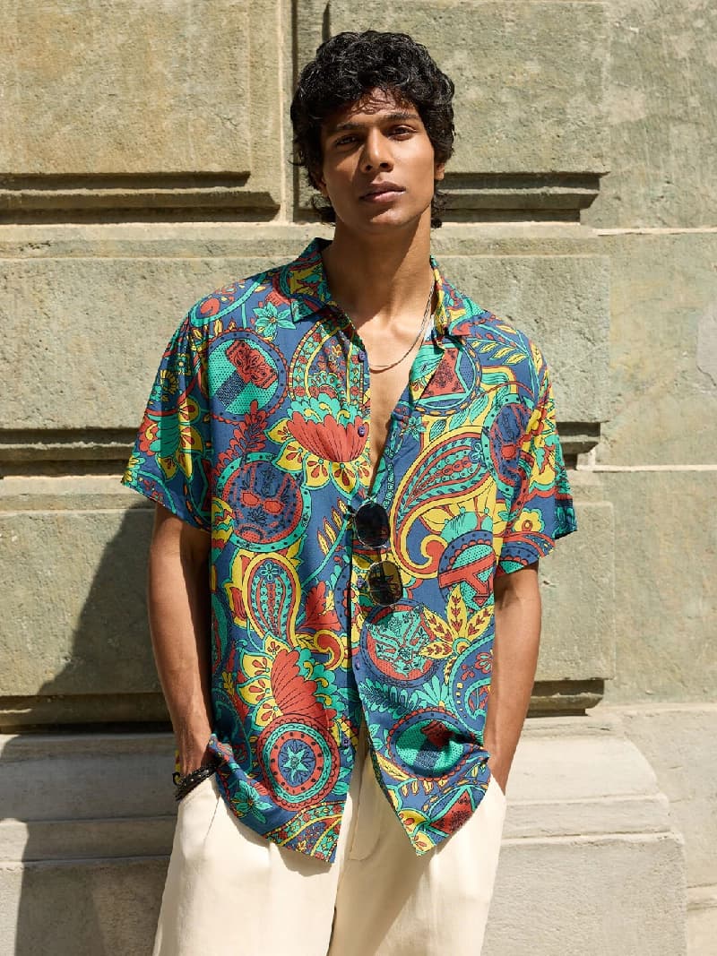 Men's Multicolor Casual Printed Regular Fit Shirt