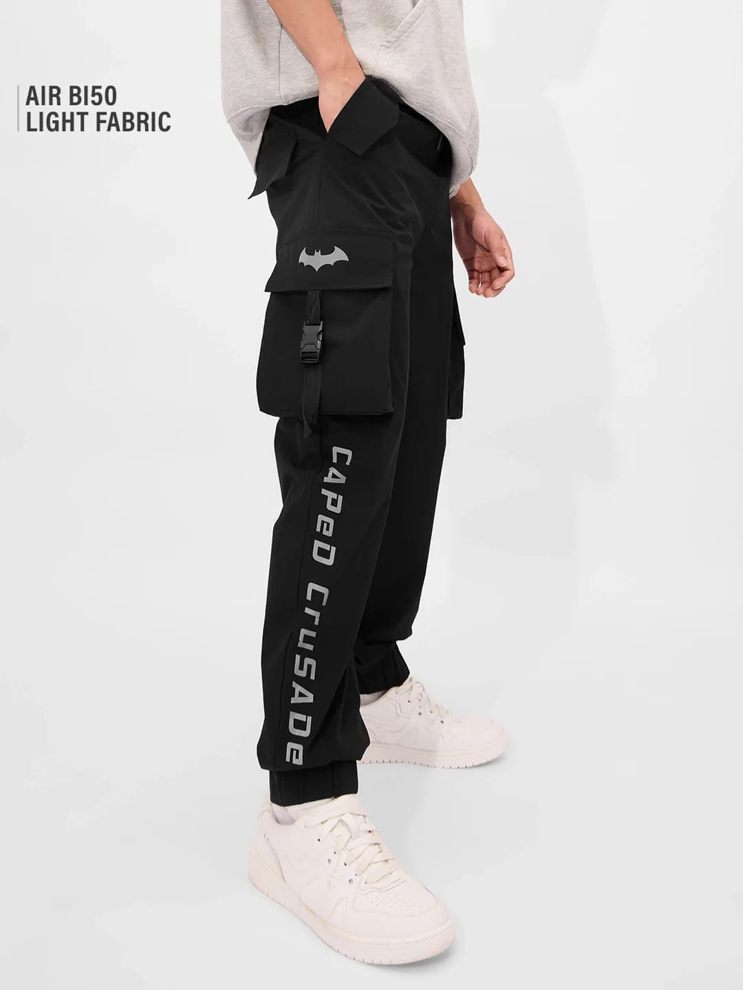 Men's Black Casual Printed Regular Fit Trackpant