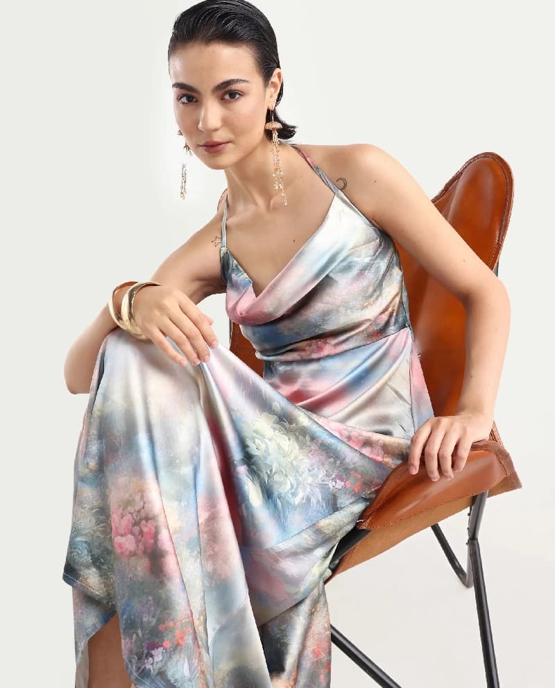 Women's Multicolor Party Floral Regular Fit Dress