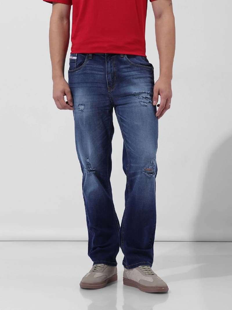 Men's Blue Casual Regular Fit Jeans