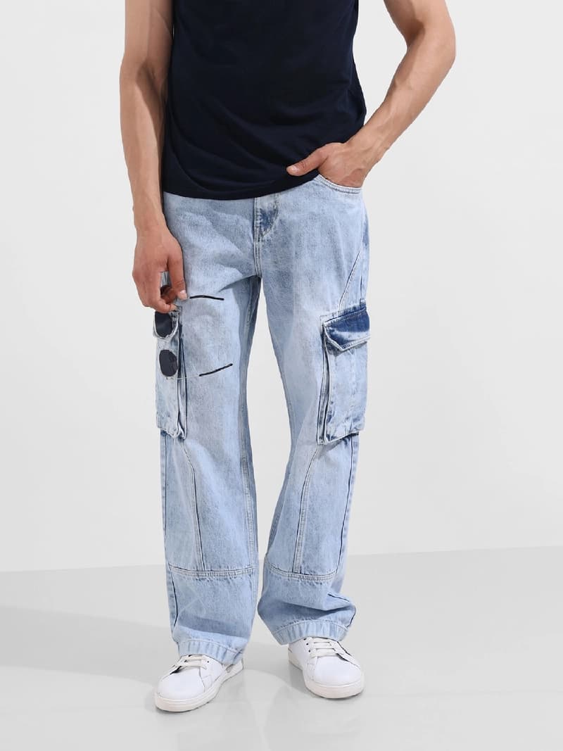 Men's Blue Casual Regular Fit Jeans