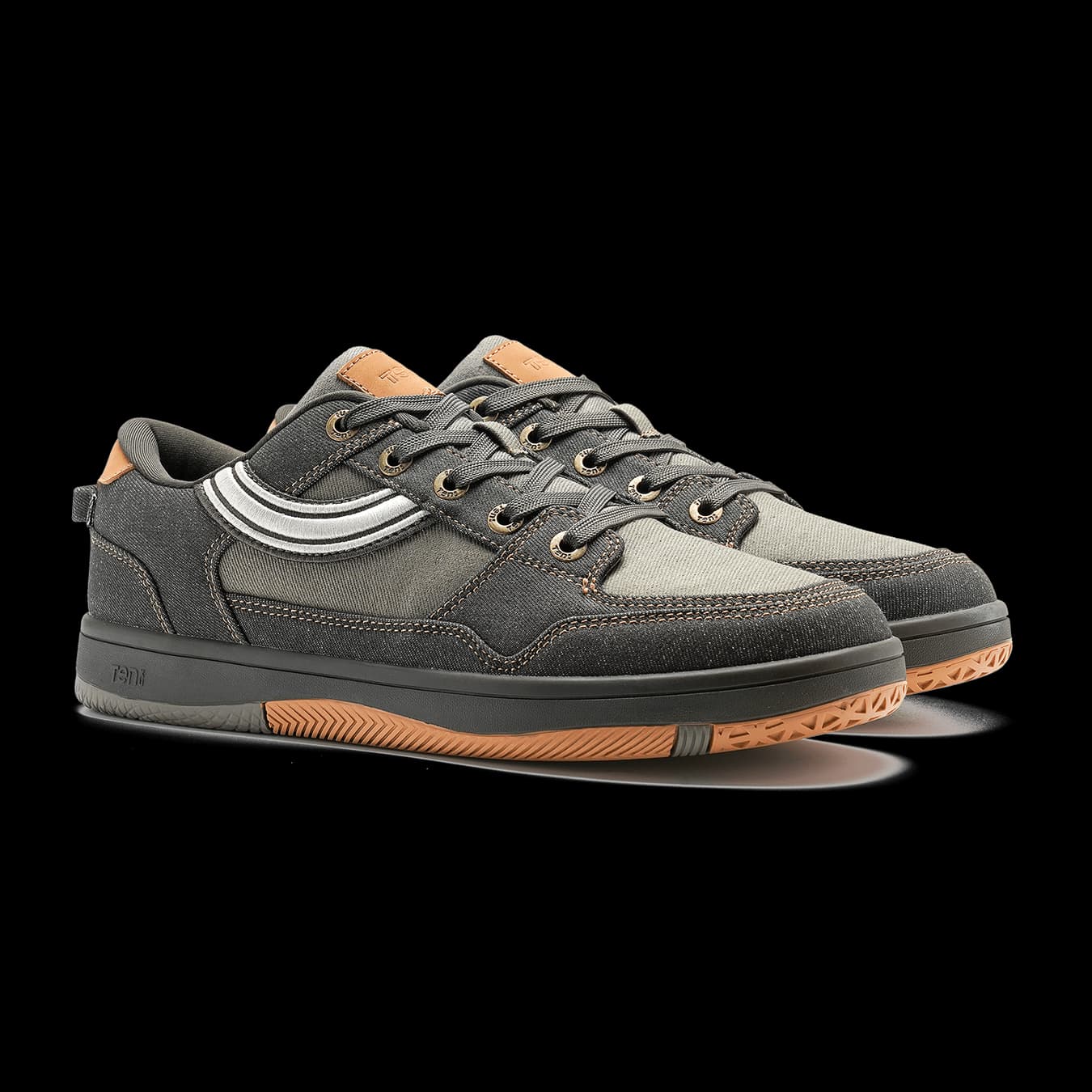 Unisex Olive Taupe Casual Sundowner Denim Walking Sneakers