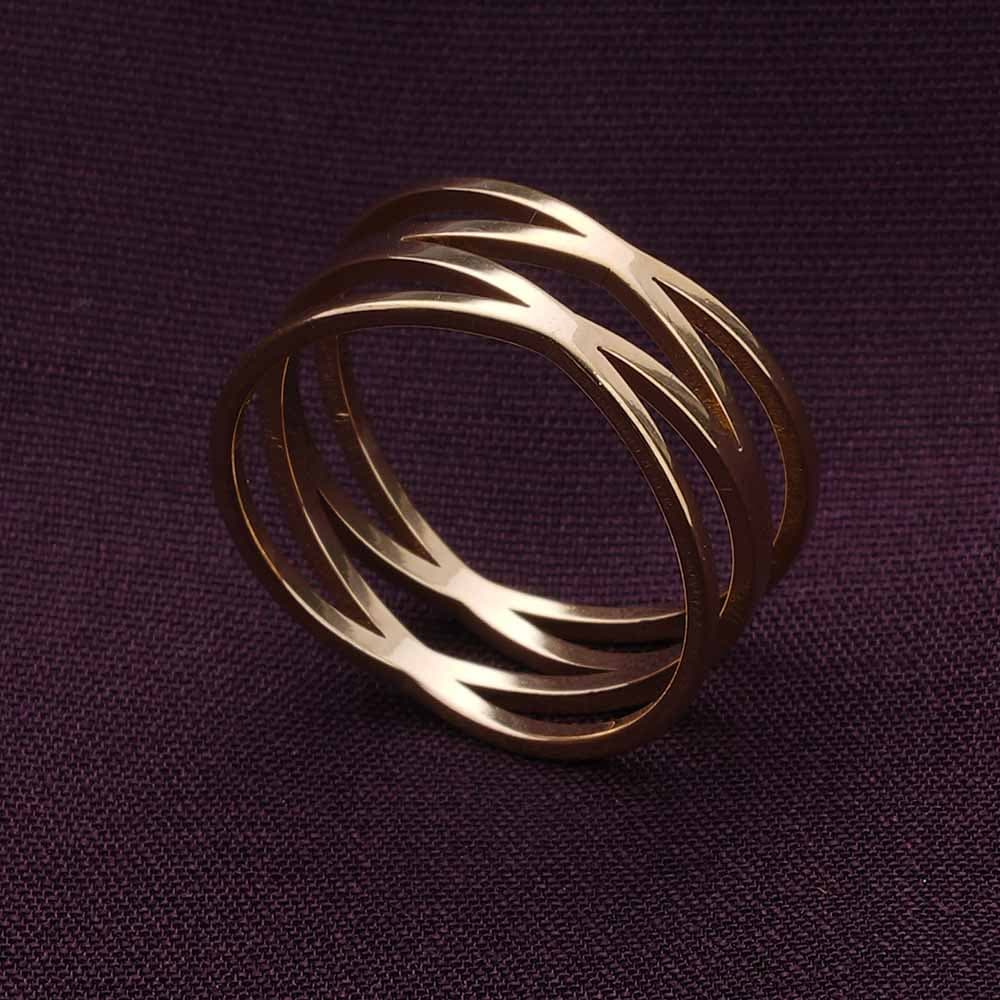 Women's Gold Casual Wear Gold Plated Stainless Steel Finger Ring