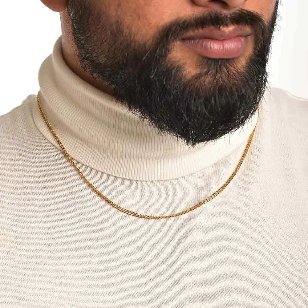 Men's Gold Casual Wear Gold Plated Stainless Steel Necklace Set