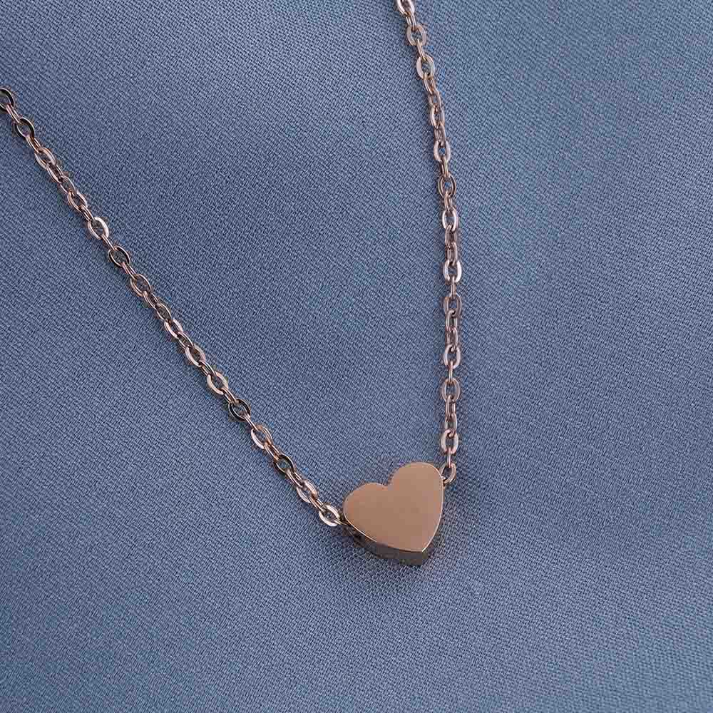 Women's Gold Casual Wear Rose Gold Plated Stainless Steel Necklace Set