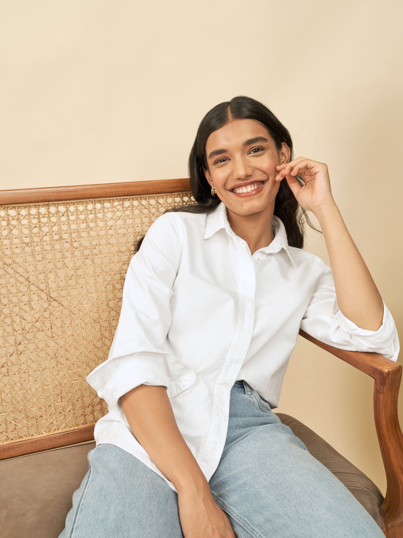 Women's White Solid Casual Shirt