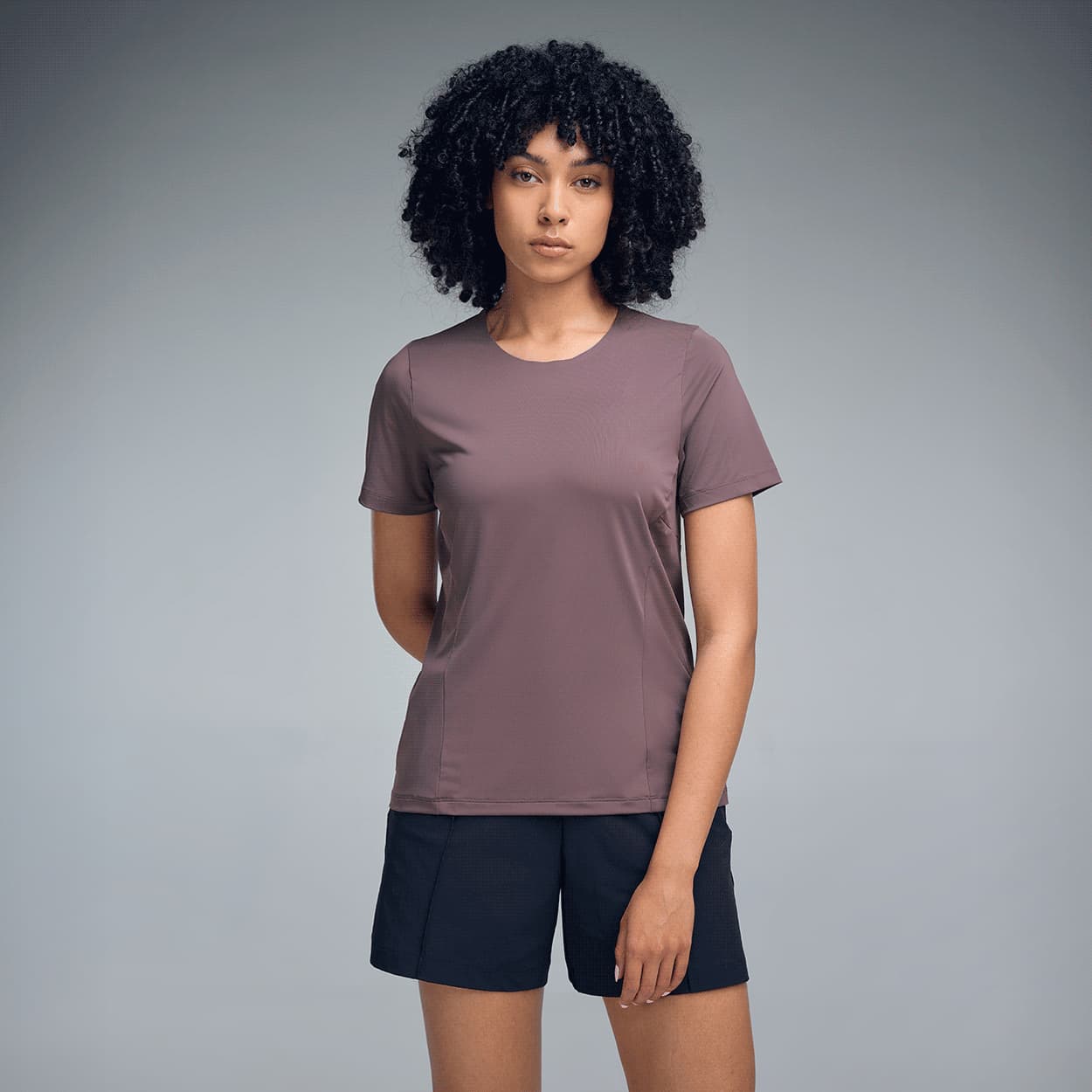 Women's Brown Sport Regular Fit Solid Half Sleeves Tshirt