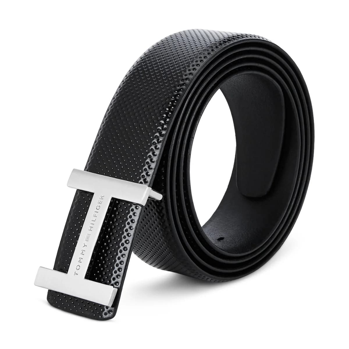 Men's Black Formal Textured Leather Enfield Non Reversible Belt