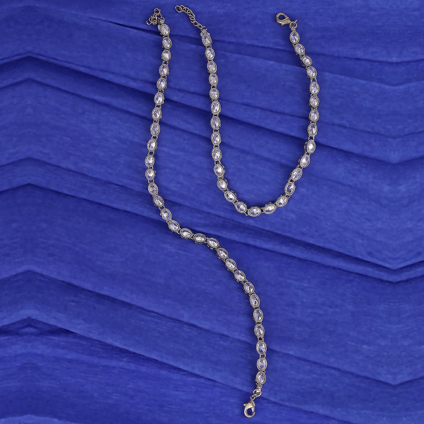 Women's Traditional Oval Shape Gold Plated Anklet(Payal) - Set of 2