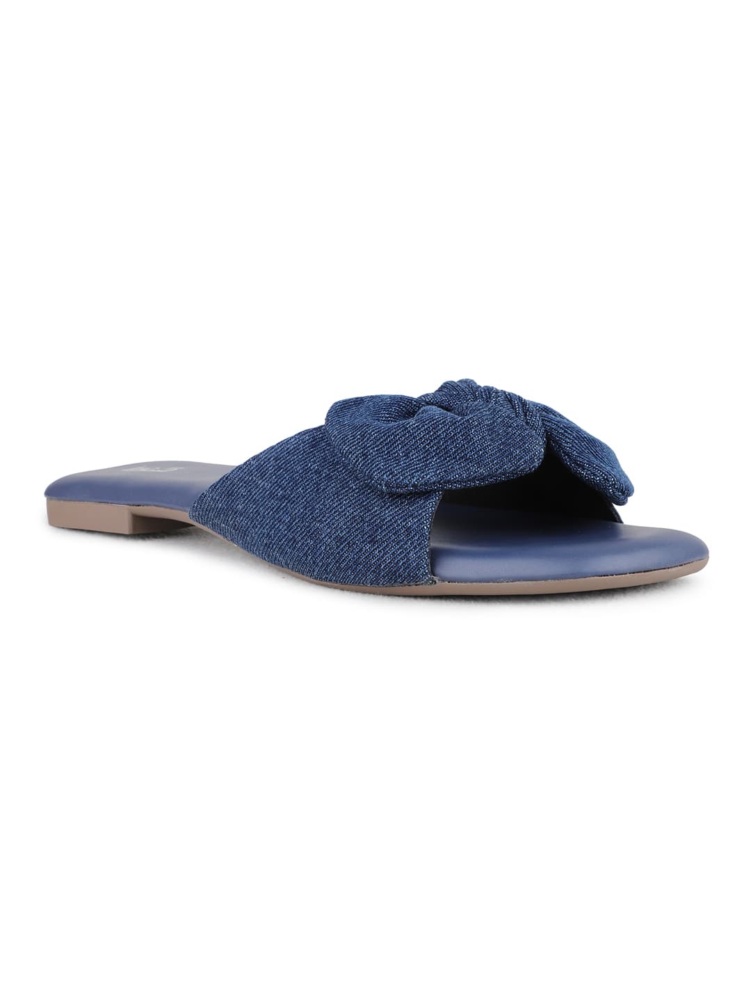 Women's Navy Casual Synthetic Flat Mules Sandals