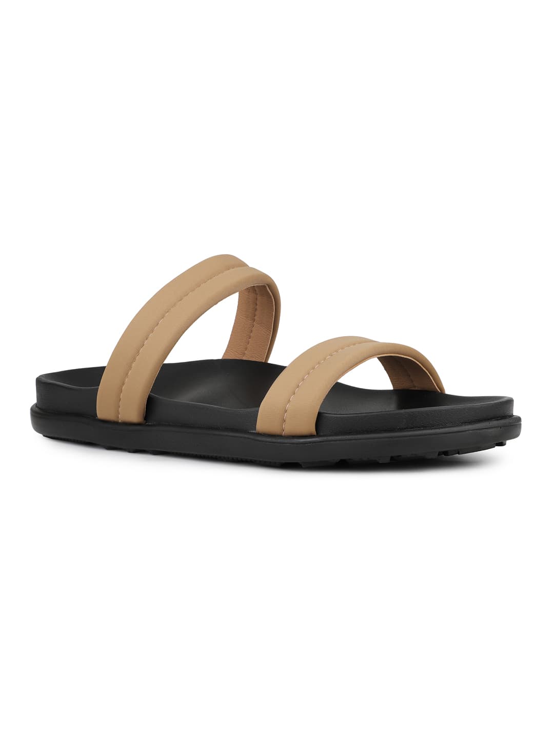 Women's Brown Casual Synthetic Flat Slip-Ons Sandals
