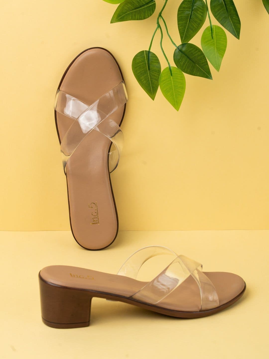 Women's White Casual Synthetic Block Heel Slip-Ons Sandals