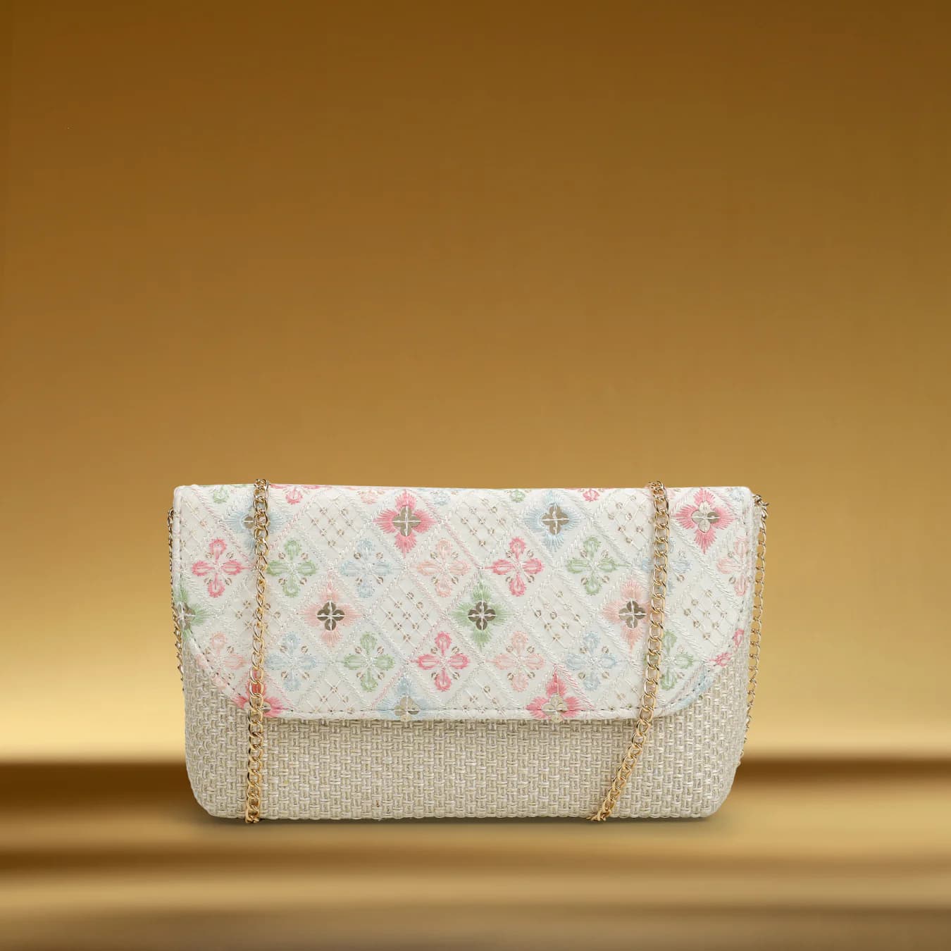Women's White Casual Synthetic Handbag