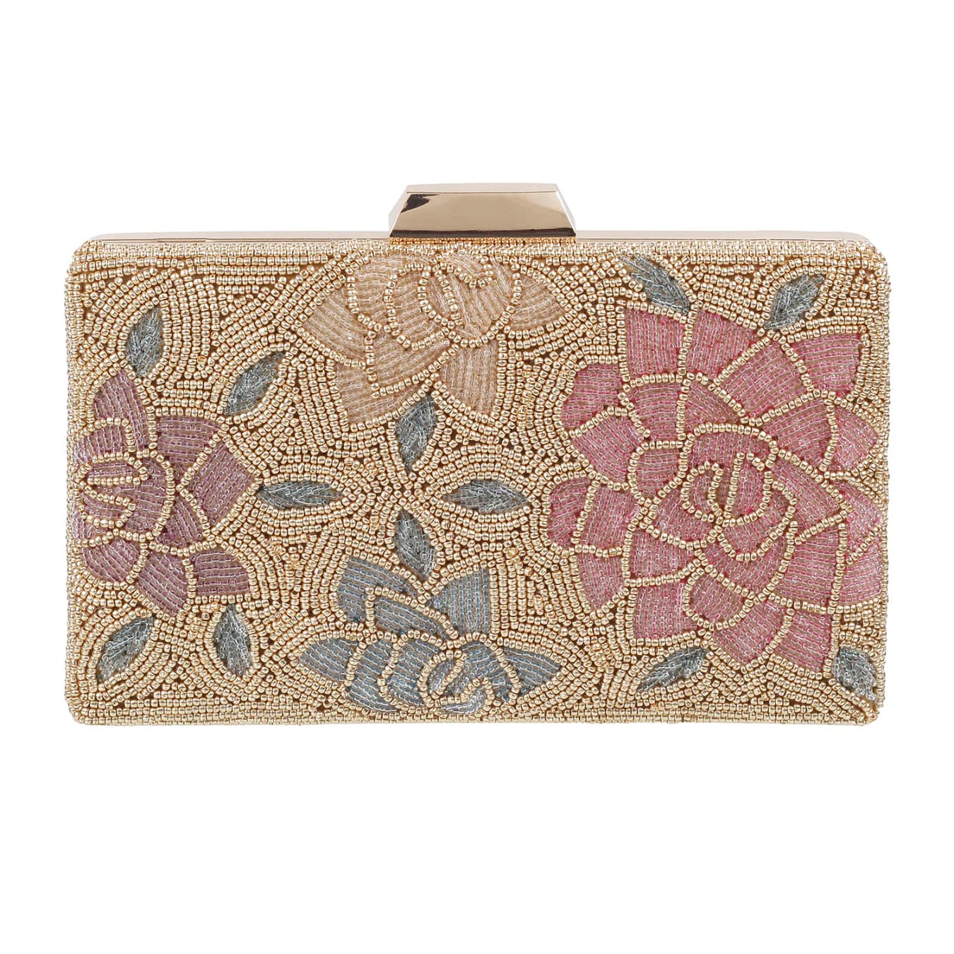 Women's Gold Casual Fabric Handbag