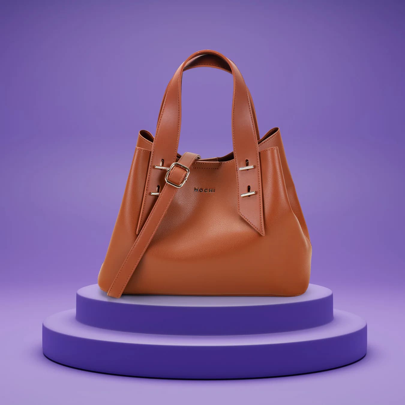 Women's Brown Casual PU Handbag
