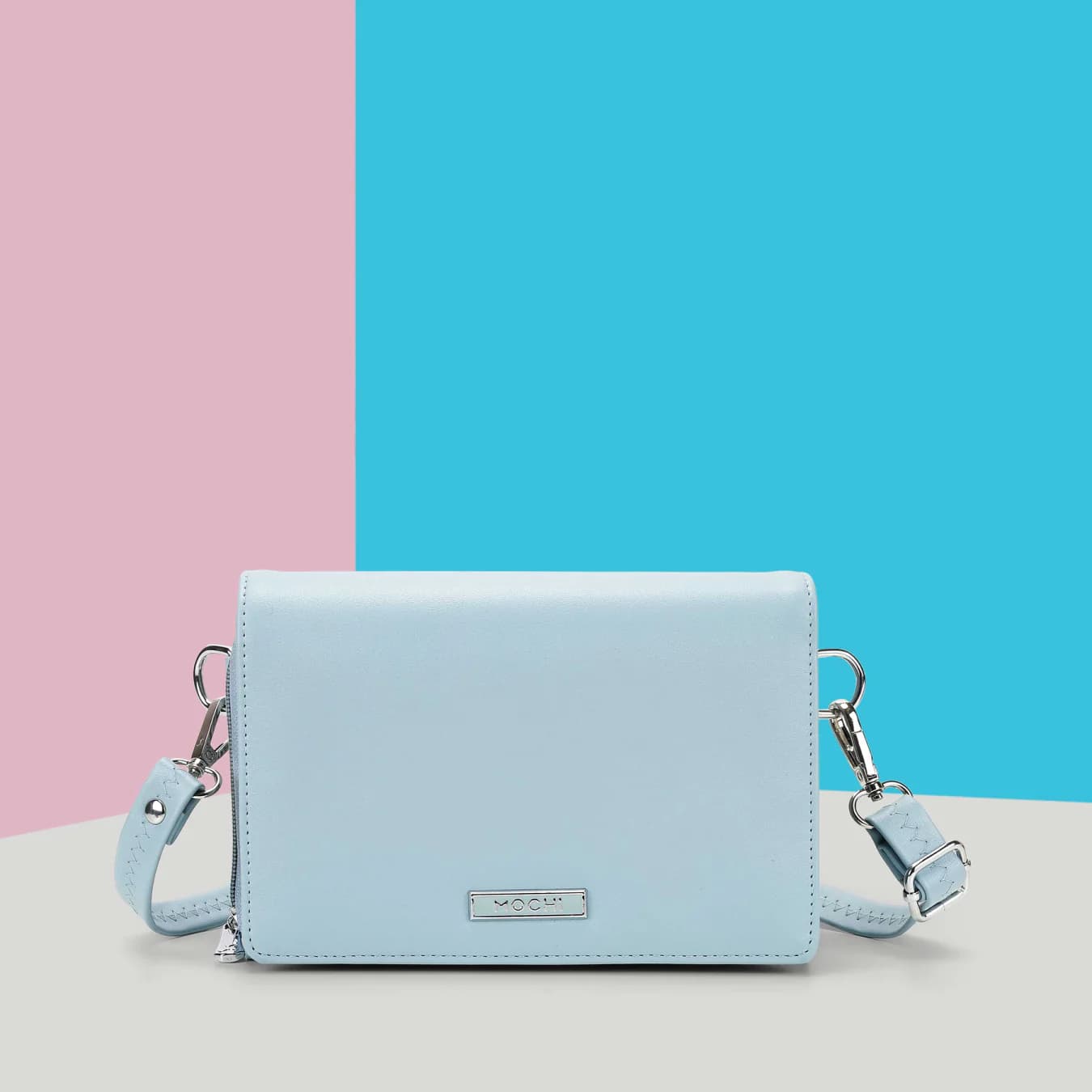 Women's Blue Casual PU Handbag