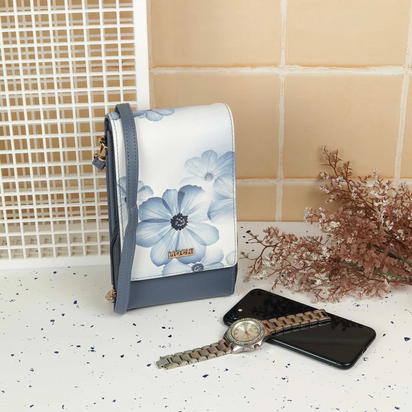 Women's Blue Casual PU Wallet