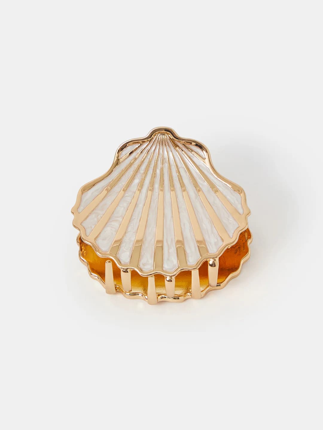 Women's Gold Casual Metal Shell Claw Hair Clips