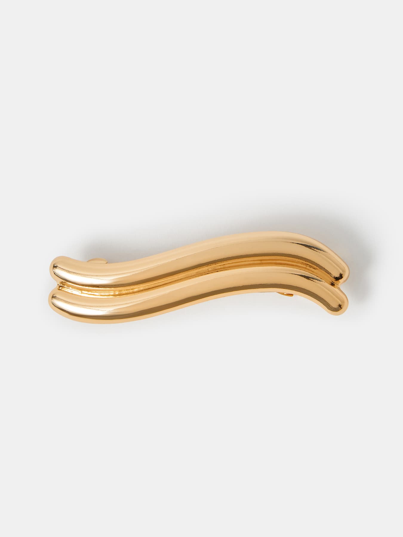 Women's Gold Casual Wavy Barrette Hair Clip