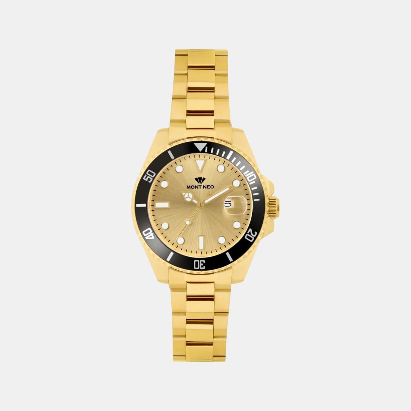 Men's Quartz Beige Dial Analog Metal Watch 3507E-M2208