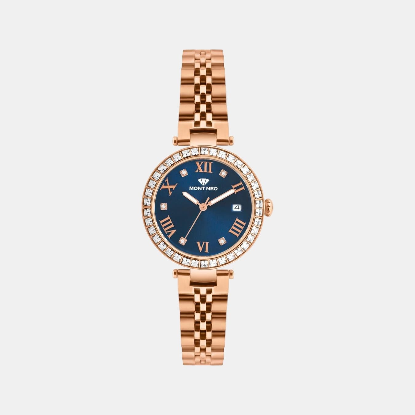 Women's Quartz Blue Dial Analog Metal Watch 4505E-M3305