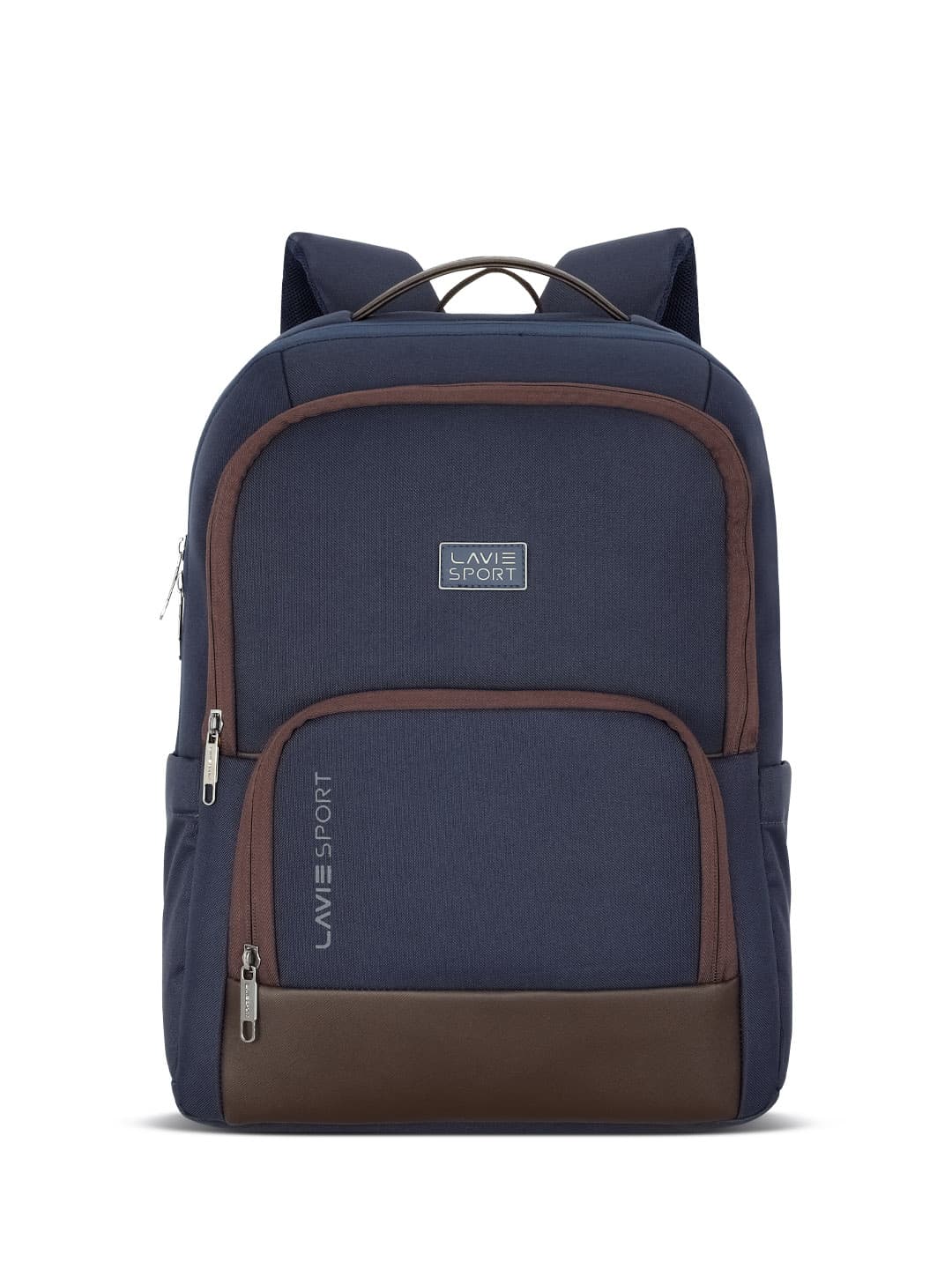 Unisex Navy Formal Solid Polyester Laptop Backpack