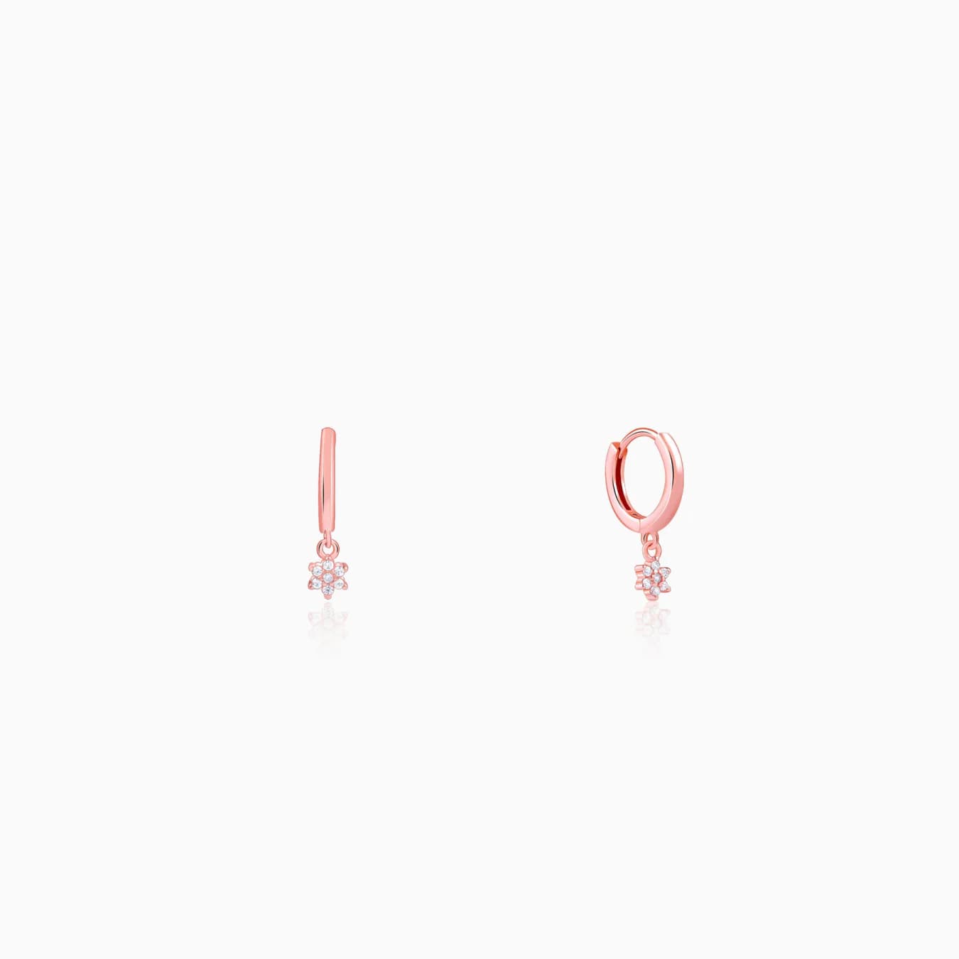 Women's Rose Gold Flori Hoop Ear Piercings