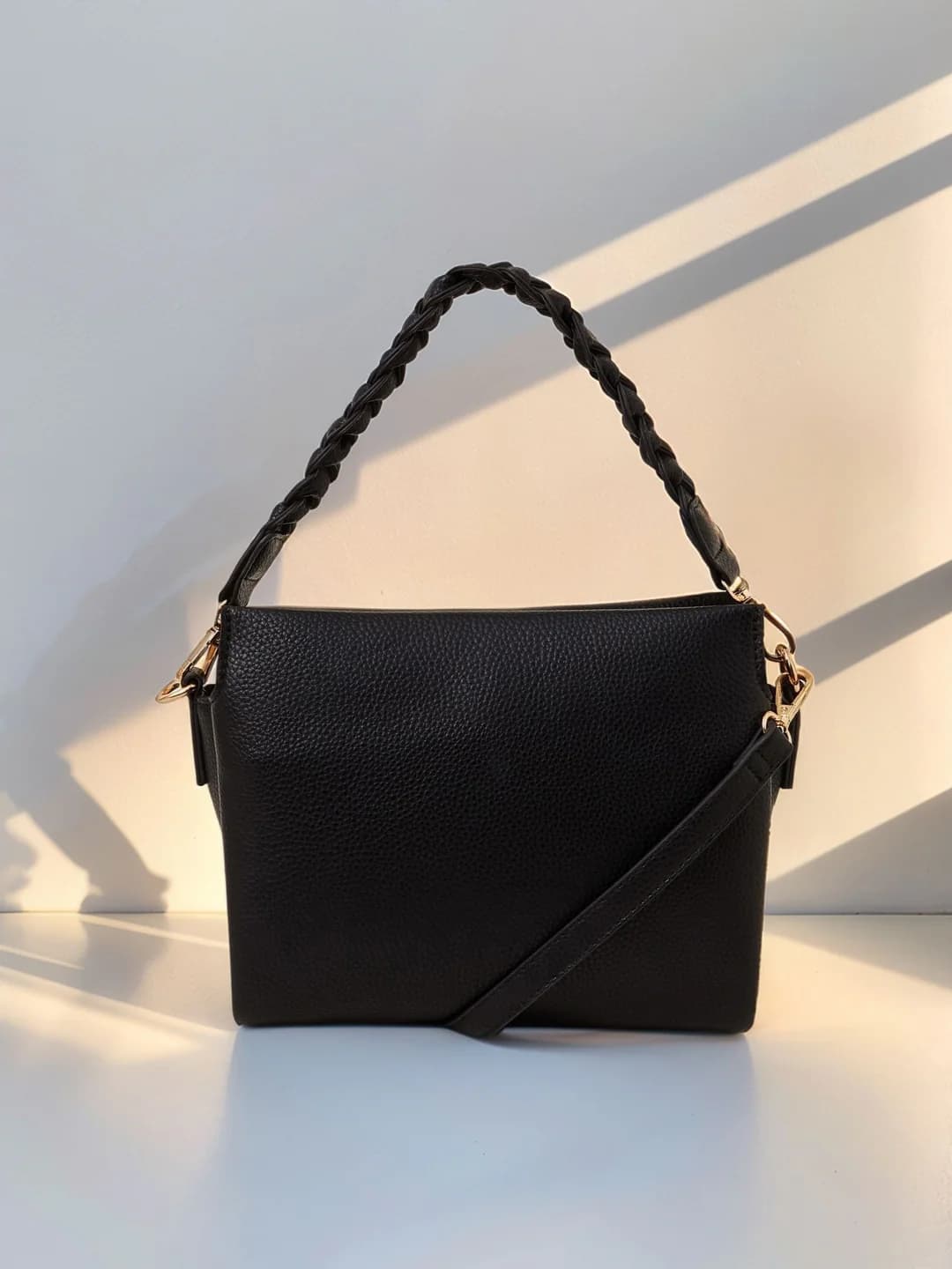 Women's Black Casual Textured PU Sling Bag