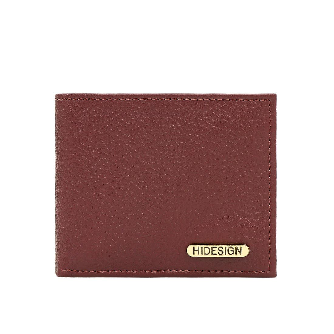 Men's Red Formal Textured Leather Two Fold Wallet