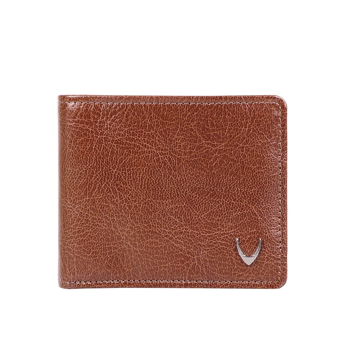 Men's Tan Formal Textured Leather Two Fold Wallet