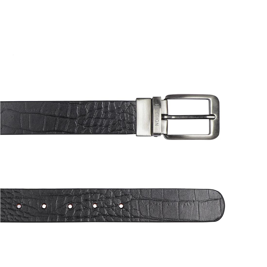 Men's Black & Brown Formal Textured Leather Reversible Belt