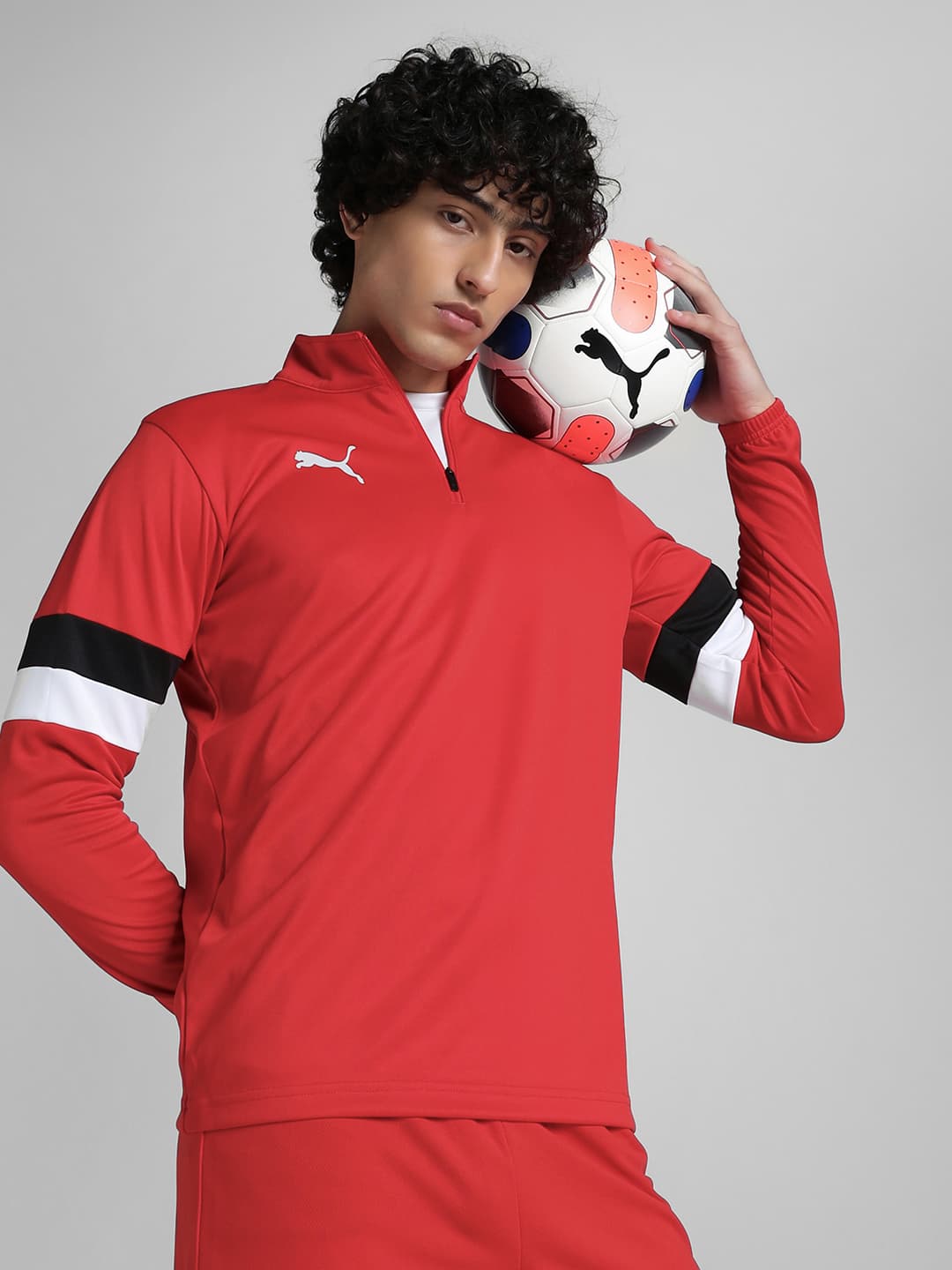 Men's Red Casual Full Sleeves Round Neck Tshirt