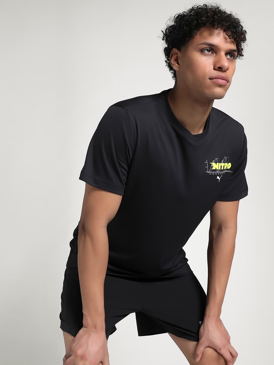 Men's Black Casual Half Sleeves Round Neck Tshirt