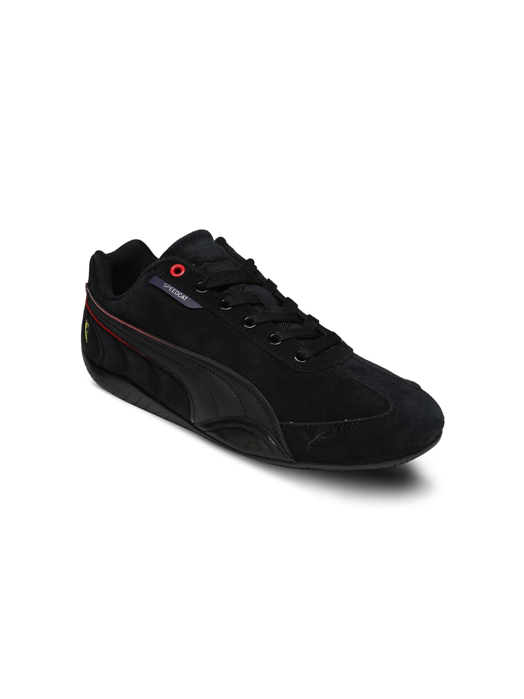 Women's Black Casual Leather Scuderia Ferrari Speedcat Sneakers