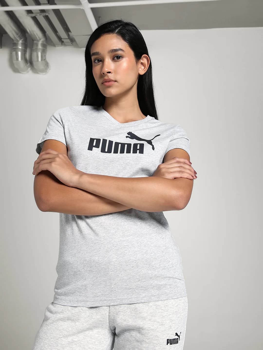 Women's Grey Sports Half Sleeves Printed Tshirt
