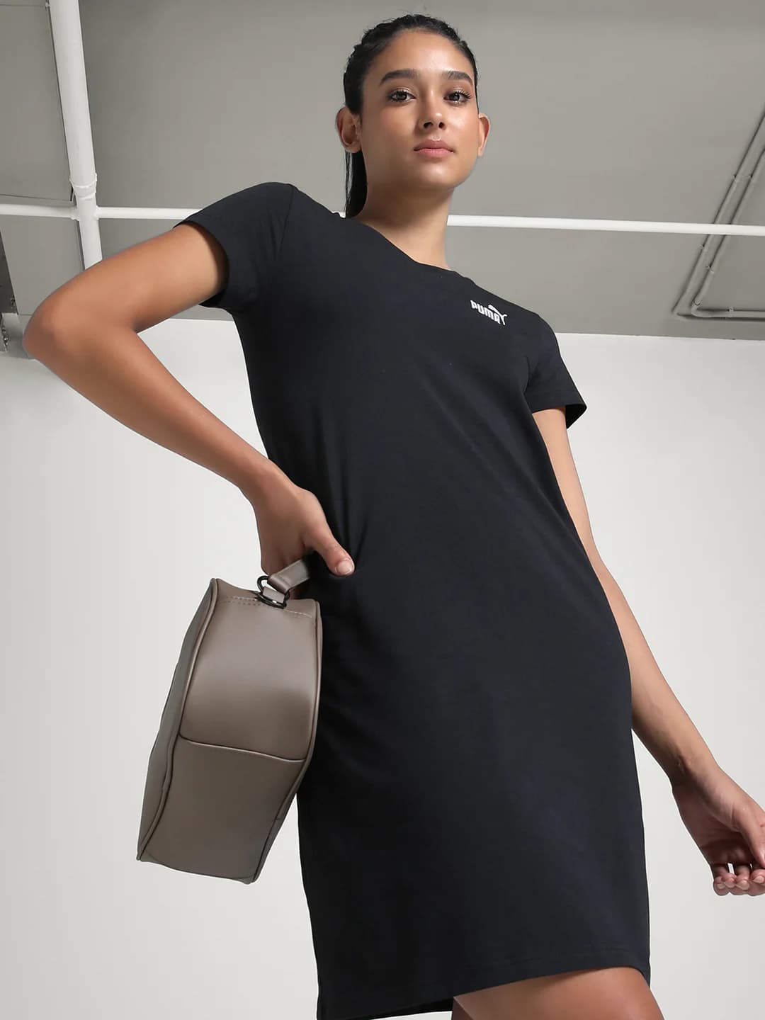 Women's Black Casual Half Sleeves Dress