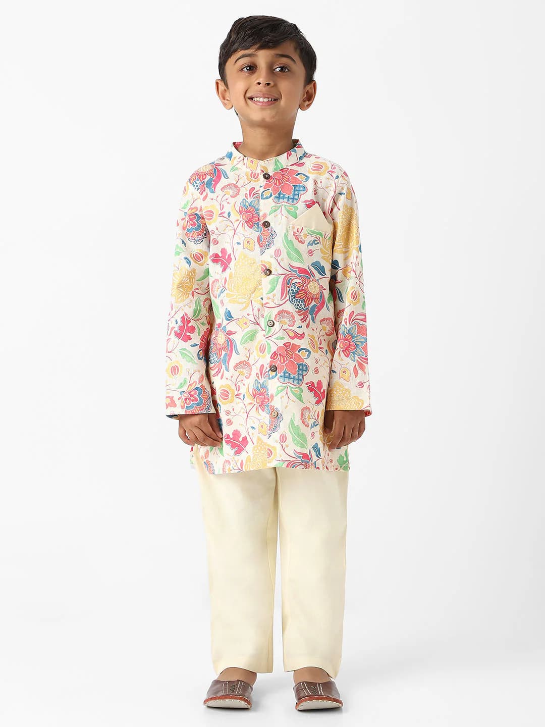 Boys Multicolor Festive Printed Ethnic Clothing Set