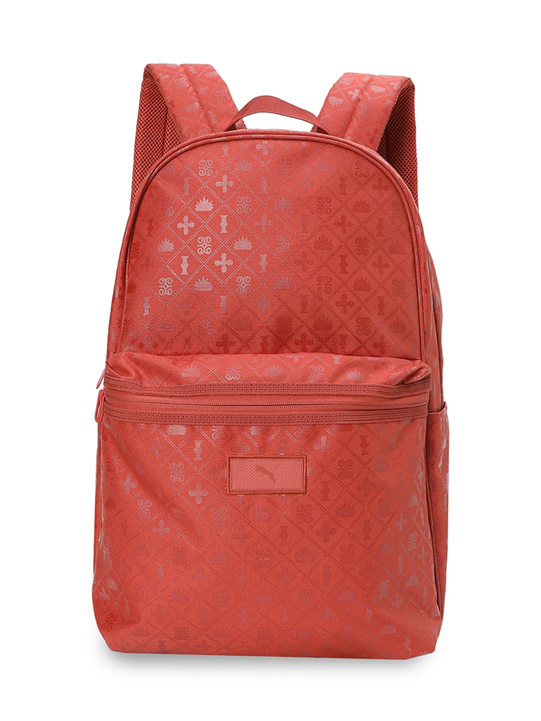 Unisex Red Casual Solid Back Strap Handle Laptop Backpack