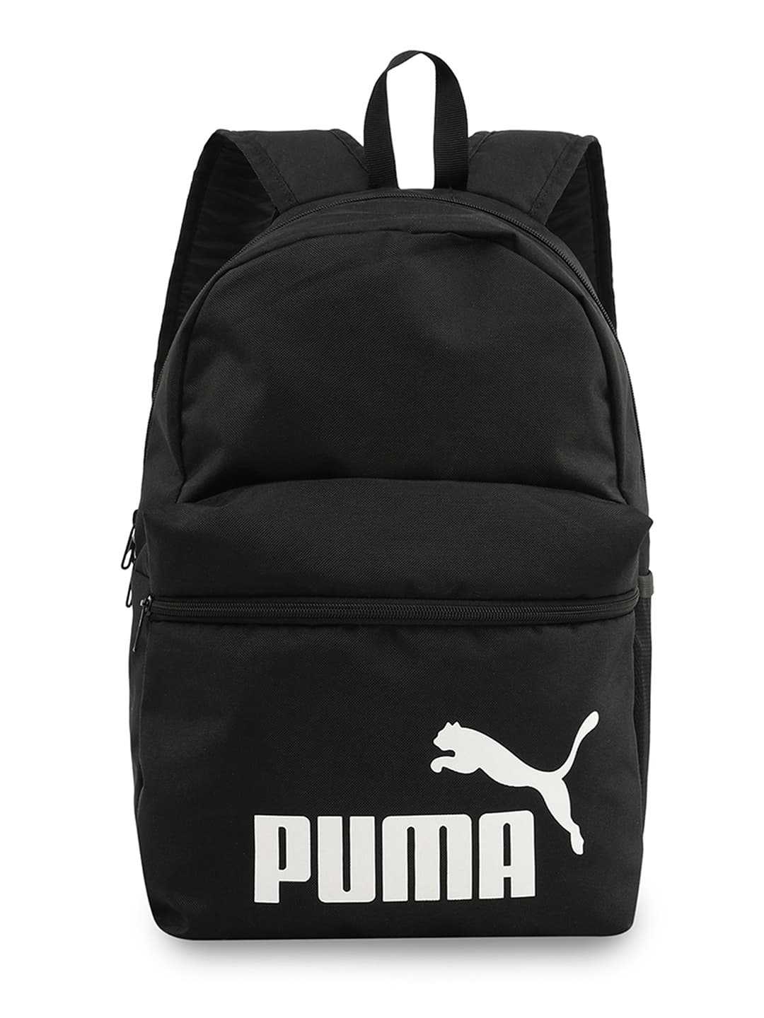 Unisex Black Casual Logo Pattern Back Strap Handle School Backpack