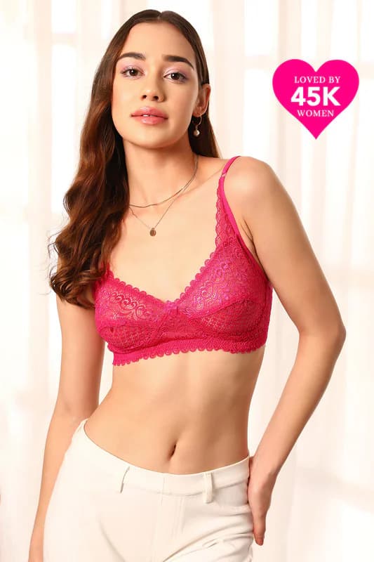 Women's Pink Non-Padded Non-Wired Full Coverage Bra