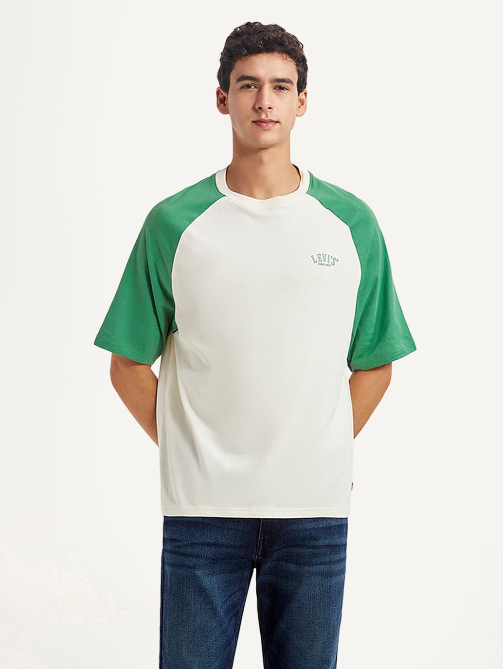 Men's White Casual Half Sleeves Oversized Fit Tshirt