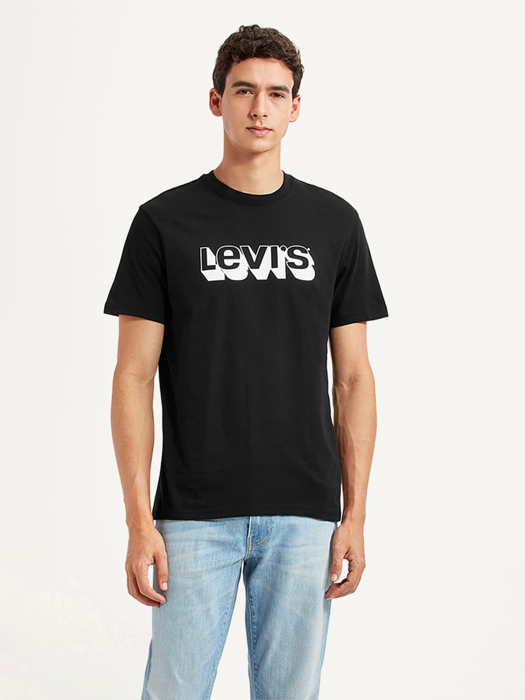 Men's Black Casual Half Sleeves Slim Fit Tshirt