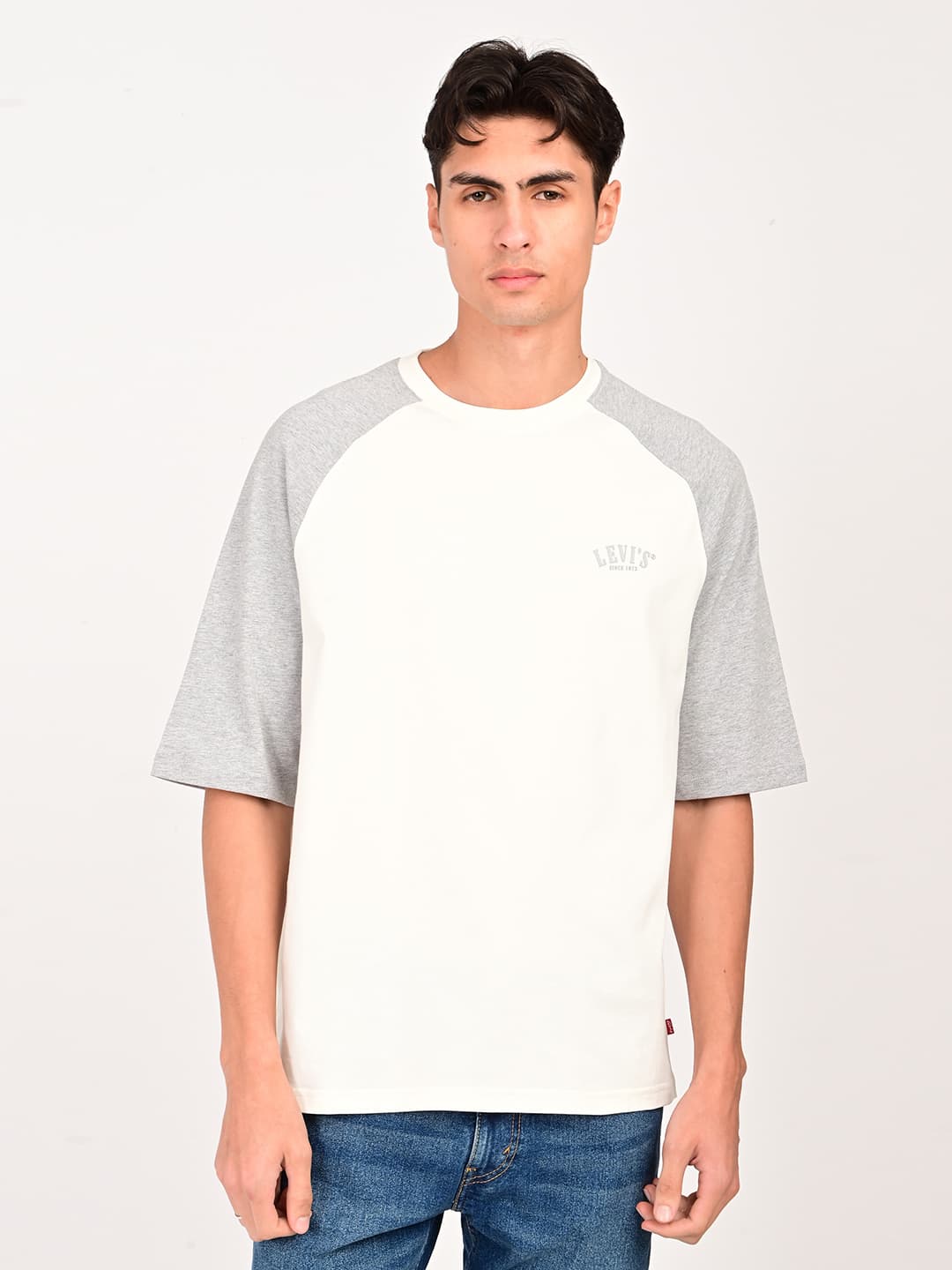 Men's White Casual Half Sleeves Oversized Fit Tshirt